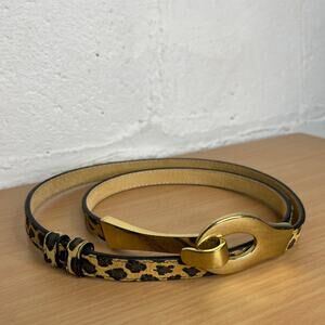 Leopard Print Women's Leather Belt Size Medium Large